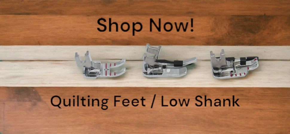 Elevate your quilting game with the Essential Quilting Feet (Low Shank)!