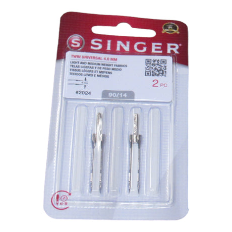 Sewing Machine Twin Needles - Singer Brand 4 mm Wide - Size 12 or 14 - Central Michigan Sewing Supplies