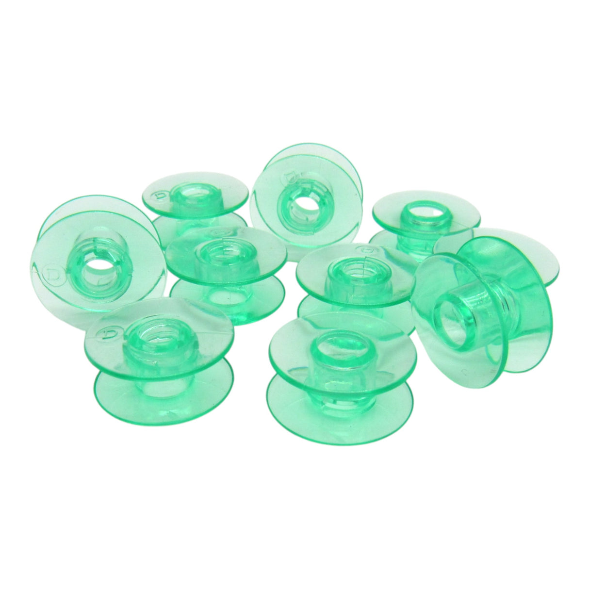 10 Plastic Green Economy Bobbins- Viking Part # 4123078-G - Central Michigan Sewing Supplies