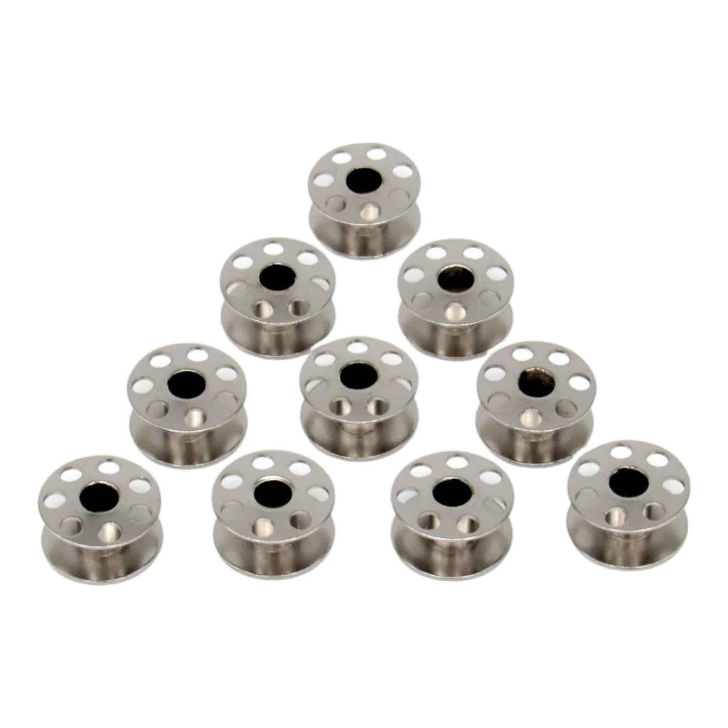 (10) Metal One Piece Bobbins With Holes - Part # 40264NS