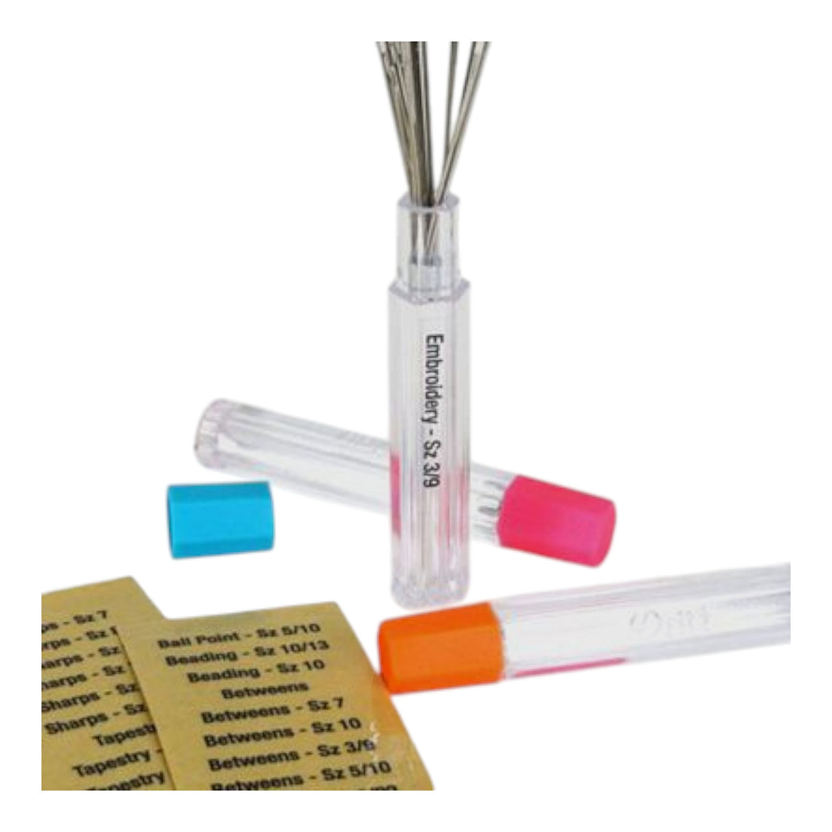 Dritz Needle Storage Tubes - Magnetic Organizer with Labels (3-Pack)