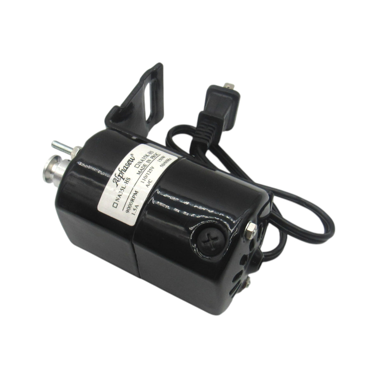 Alphasew Sewing Machine Motor 9000 RPM L-Bracket 1.5 AMP #NA35L-HS - Central Michigan Sewing Supplies