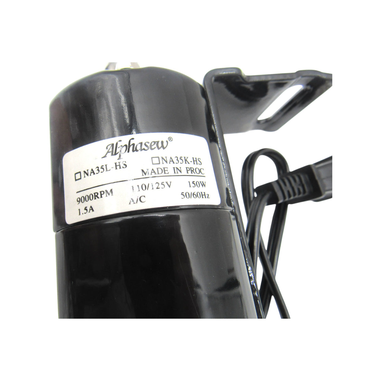 Alphasew Sewing Machine Motor 9000 RPM L-Bracket 1.5 AMP #NA35L-HS - Central Michigan Sewing Supplies
