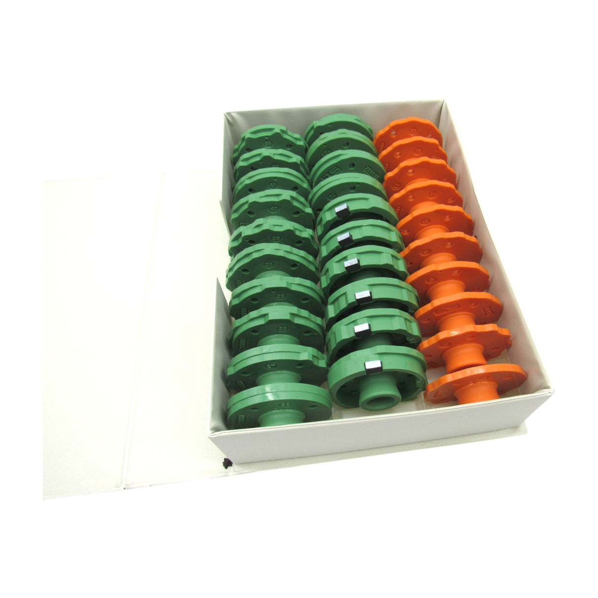 Vintage Kenmore Model 158.1980 Pattern Cams Set - 30pc Green & Orange with Magnetic Cams - Central Michigan Sewing Supplies