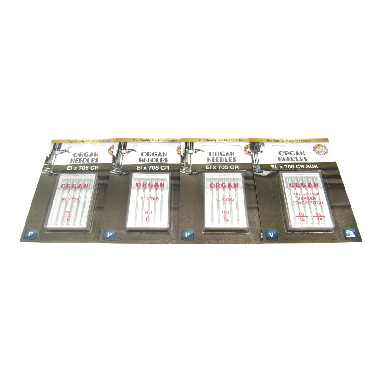 Organ ELx705 CR Chromium Serger Needles - Overlock & Cover Stitch