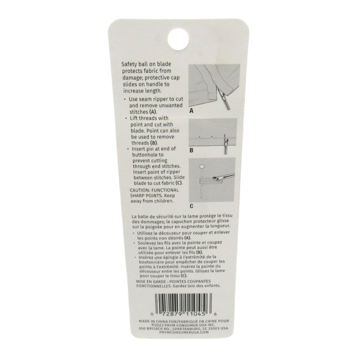 Dritz Seam Ripper with Protective Cap - Small 2.75"