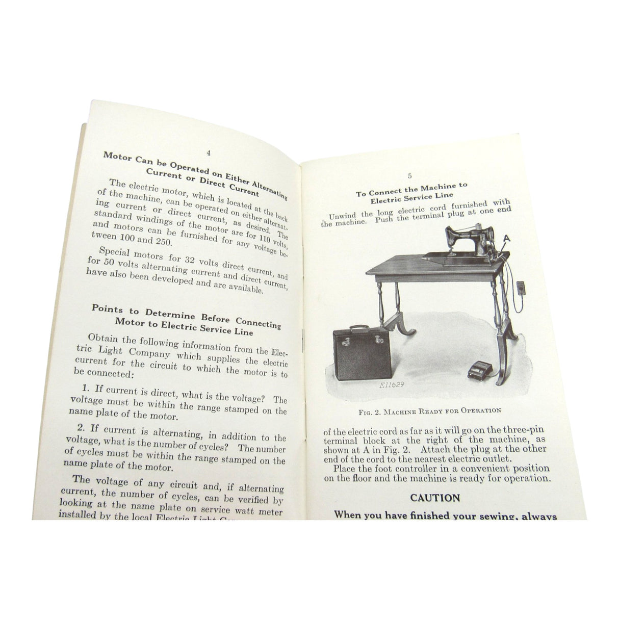 Original Singer 221-1 Instruction Manual Form 18740 Rev. 1235 (December 1935) - School-Bell Edition - Central Michigan Sewing Supplies