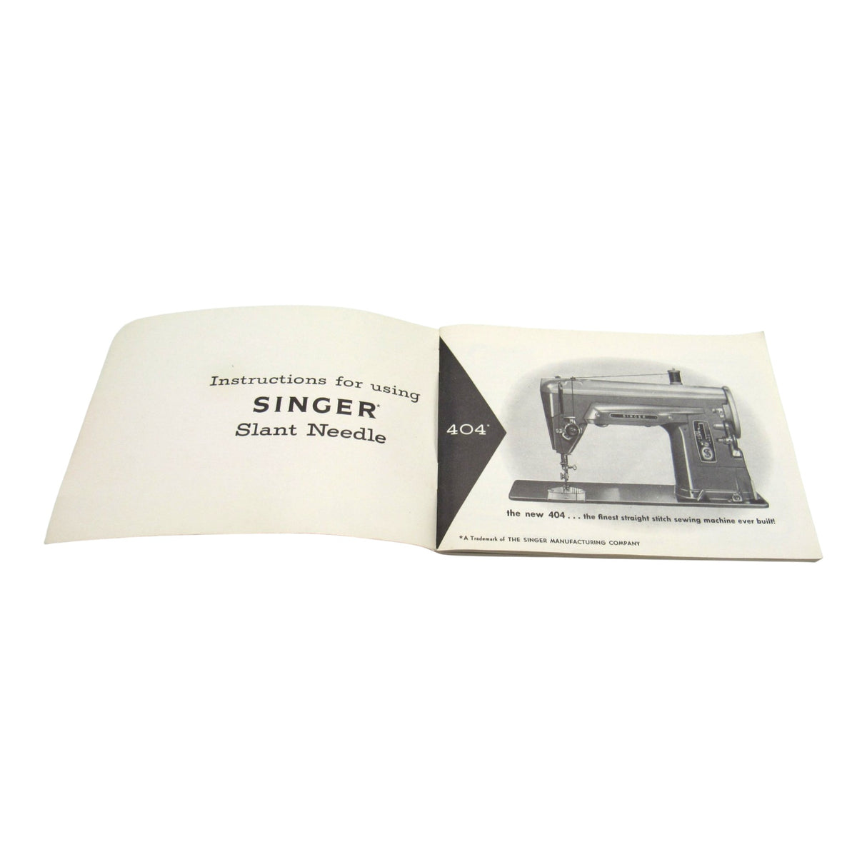 Original Singer 404 Slant Needle Instruction Manual - Form 20992 | Copyright 1958 | 56 Pages - Central Michigan Sewing Supplies