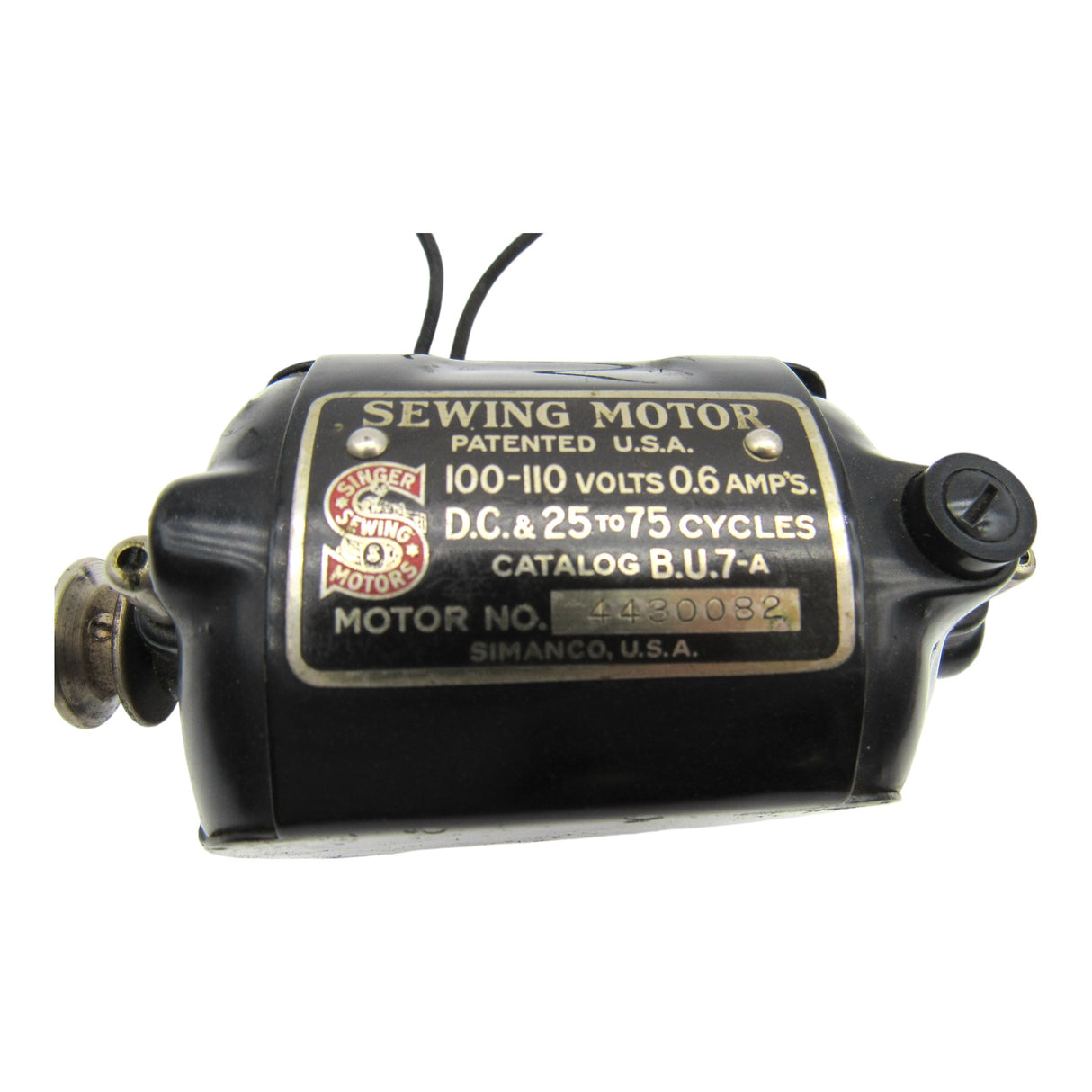Vintage Original Singer Motor B.U.7-A - Central Michigan Sewing Supplies