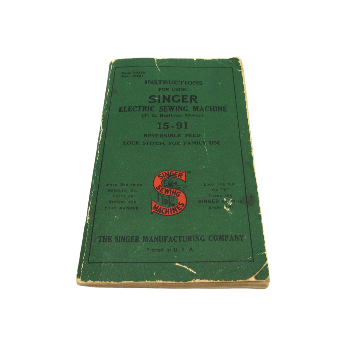 Vintage Original Singer Sewing Machine Model 15-91 Instruction Manual - Central Michigan Sewing Supplies