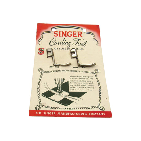 Original Slant Needle Cording Feet - Singer Part # 160687 and 160688 - Central Michigan Sewing Supplies