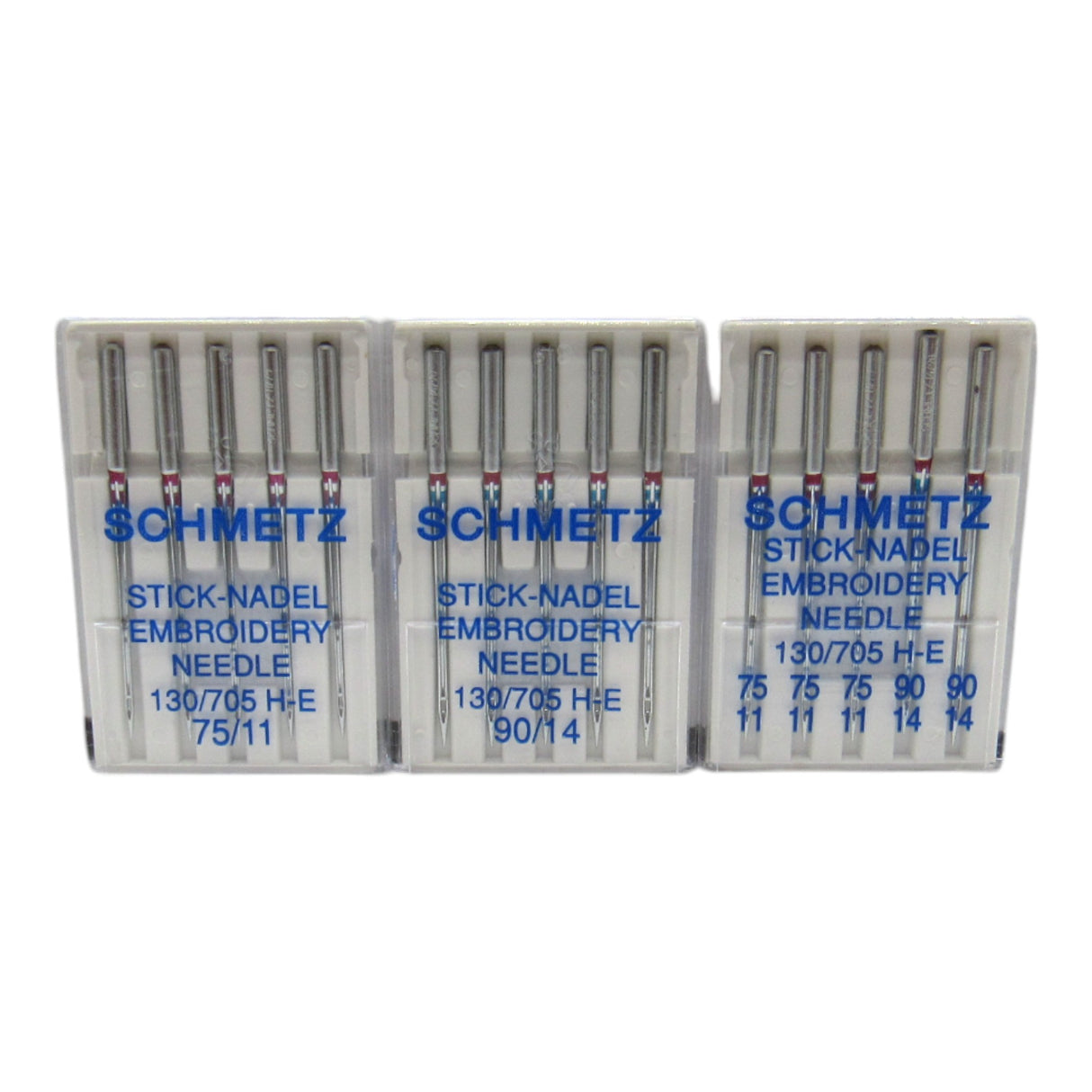 Schmetz Embroidery Needles 15x1 Available in size 11, 14, Assortment pack - Central Michigan Sewing Supplies