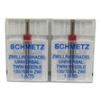 Schmetz Sewing Machine Twin Needle 1.6 mm Wide Available is size 10, 12 - Central Michigan Sewing Supplies