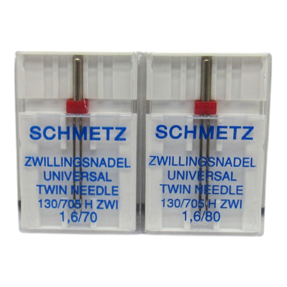 Schmetz Sewing Machine Twin Needle 1.6 mm Wide Available is size 10, 12 - Central Michigan Sewing Supplies