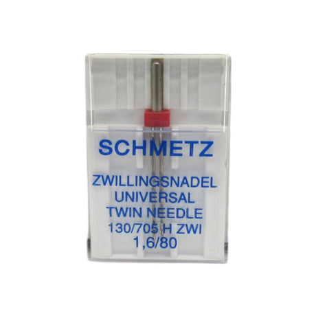 Schmetz Sewing Machine Twin Needle 1.6 mm Wide Available is size 10, 12 - Central Michigan Sewing Supplies