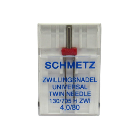 Schmetz Sewing Machine Twin Needle 4 mm Wide Available is size 12, 14, 16 - Central Michigan Sewing Supplies