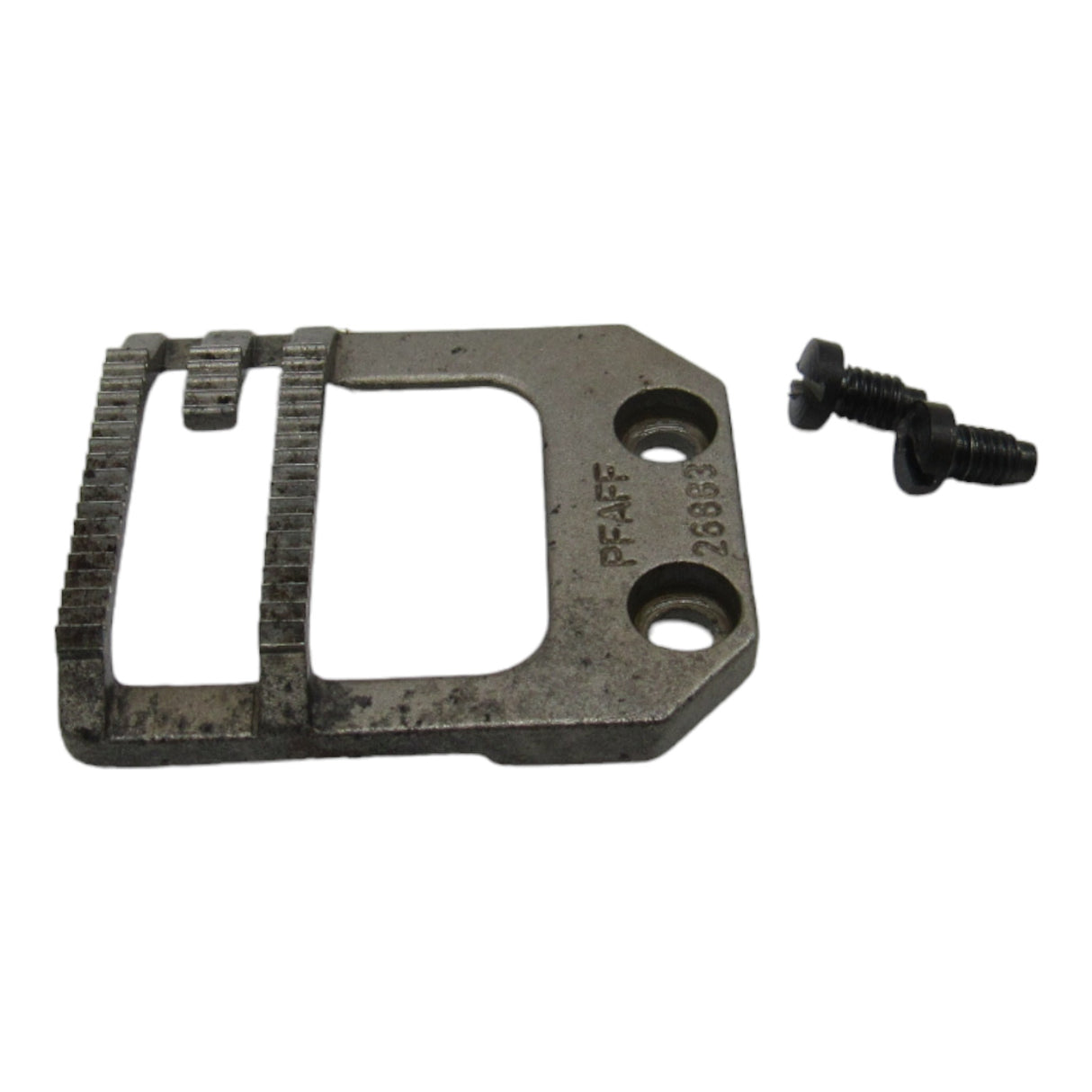 Original Feed Dog & Screws - Fits Pfaff Model 332 - Part # 26883 - Central Michigan Sewing Supplies