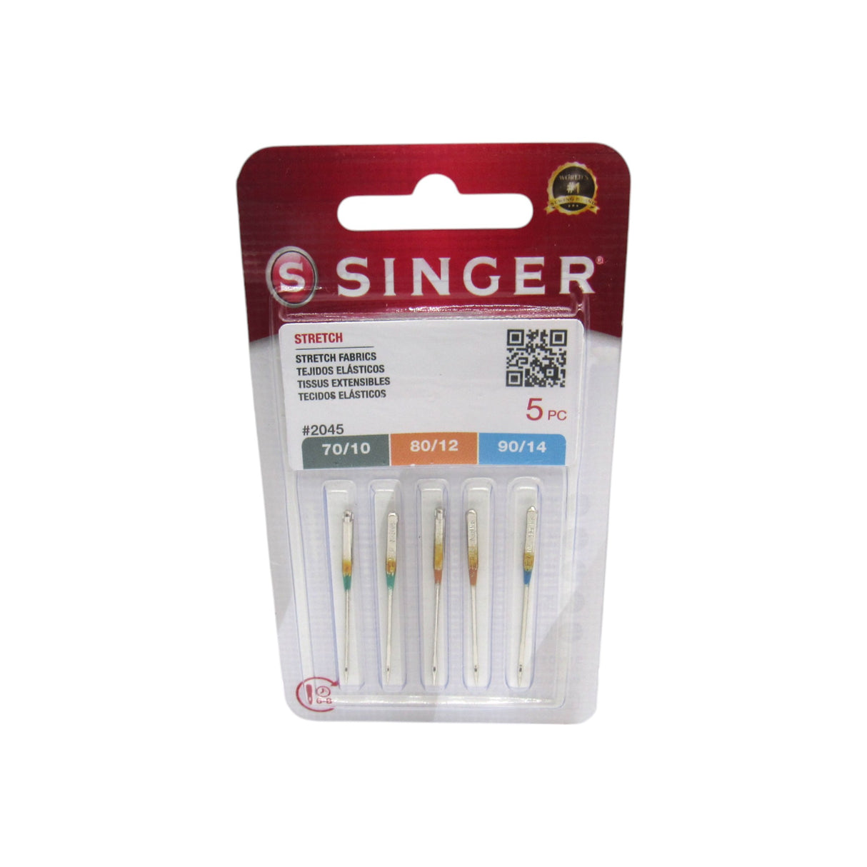 Machine Needles - Singer Brand Yellow #2045 Available in Size 12, 14, 16 Ball Point - Central Michigan Sewing Supplies