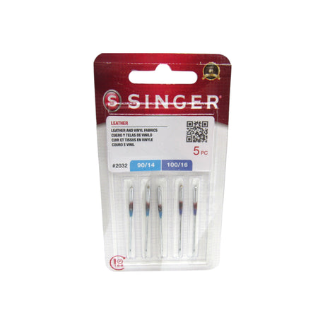 Sewing Machine Leather Needles - Singer Brand Red #2032 - Leather Point 5 pack - Central Michigan Sewing Supplies