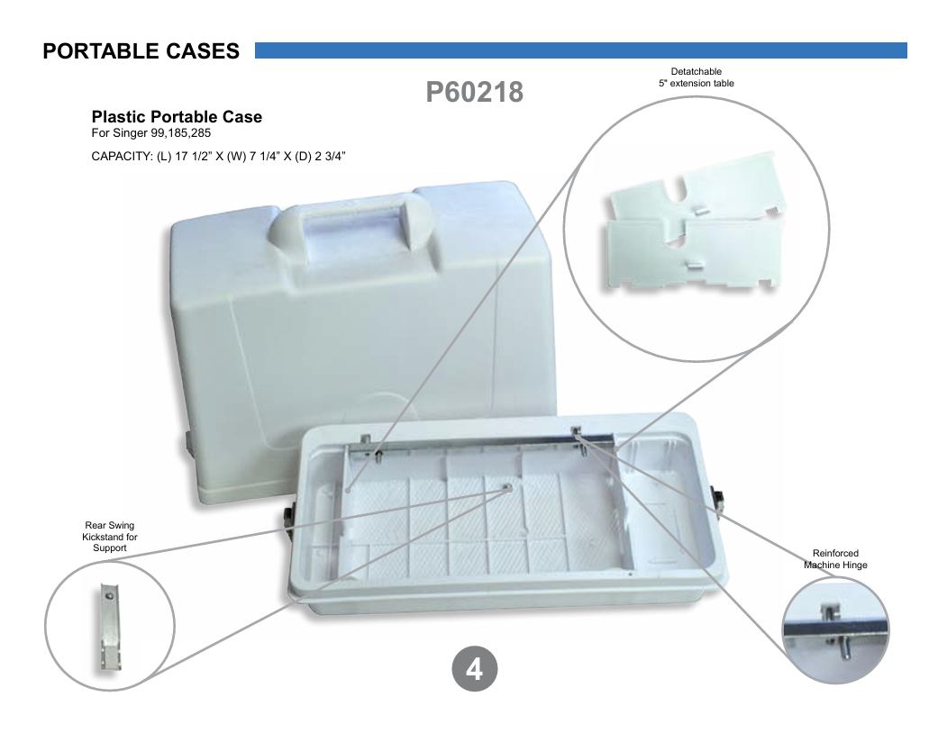 Carrying Case for Singer 3/4 Size Machines Models 28, 99, 185, 192 - Central Michigan Sewing Supplies