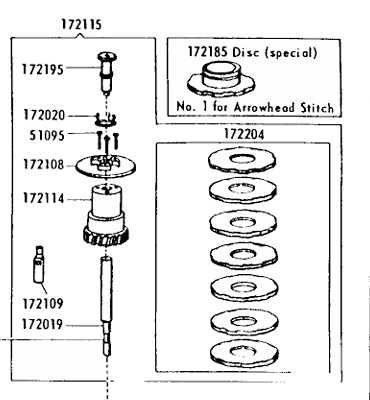 Genuine Singer All-Metal Cam Stack for 500 500A - Vintage Original Part 172114 - Central Michigan Sewing Supplies