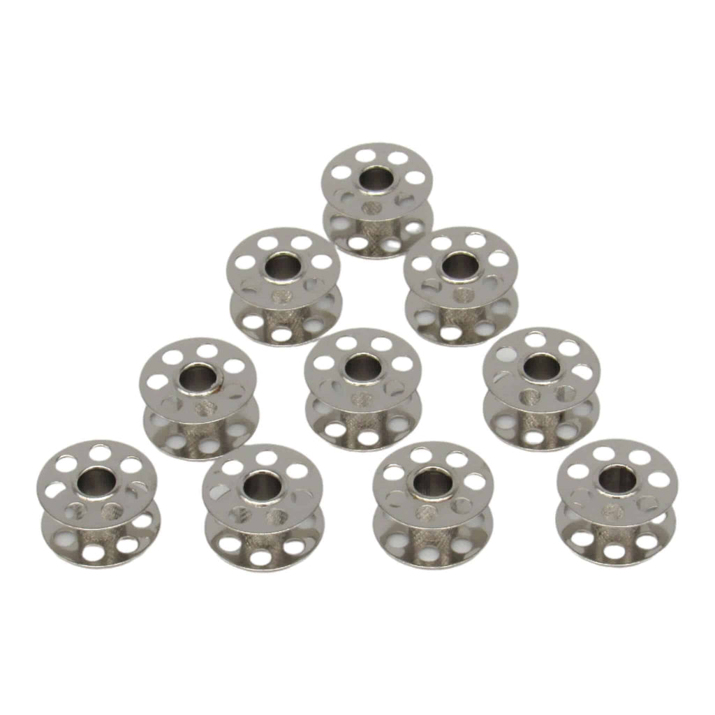 10) Metal One Piece Bobbins with Holes- Bernina Part #0115367000 – Central  Michigan Sewing Supplies Inc.