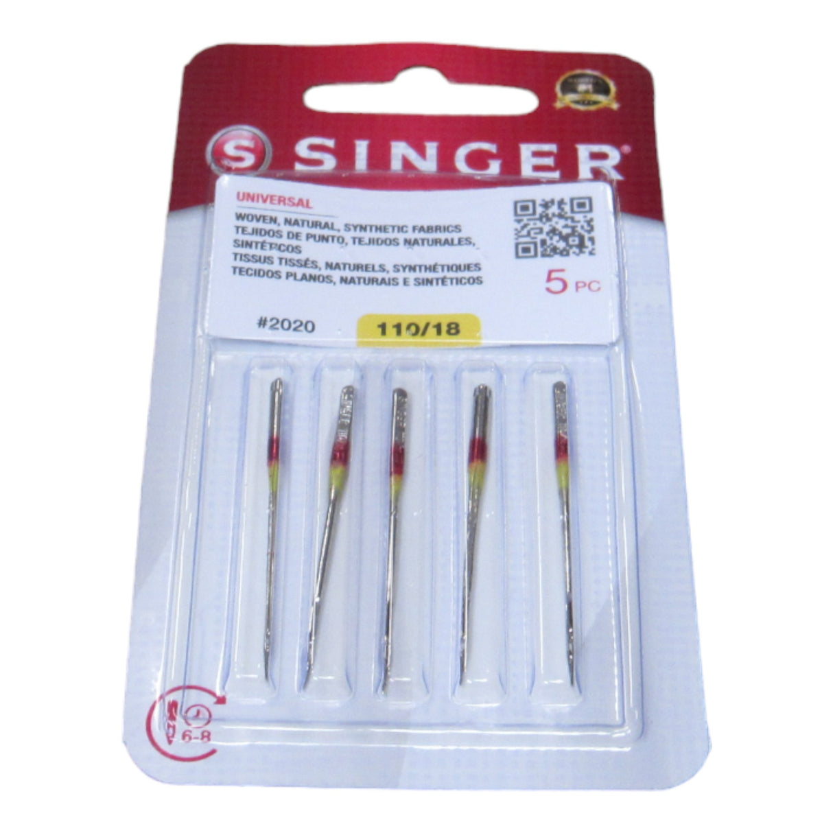 Sewing Machine Needles - Singer Brand Red #2020 - Sharp Point 5 pack - Central Michigan Sewing Supplies