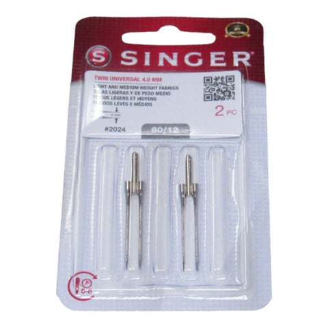 Sewing Machine Twin Needles - Singer Brand 4 mm Wide - Size 12 or 14
