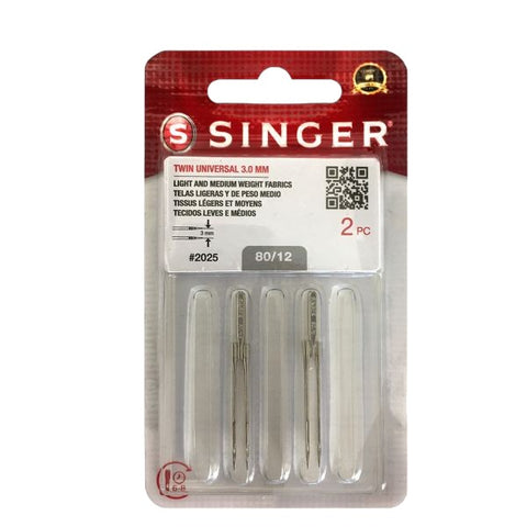 Sewing Machine Twin Needles - Singer Brand 3 mm Wide - Size 12 or 14