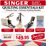 Singer Slant Needle Quilting Kit – Walking Foot, Darning Foot, 1/4" Foot & Needles - Central Michigan Sewing Supplies
