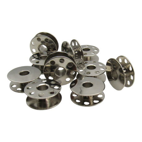 (10) Metal One Piece Bobbins with Holes - Part # 40264NS - Central Michigan Sewing Supplies