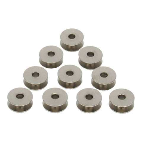 (10) Metal One Piece Bobbins No Holes - Part #  40264