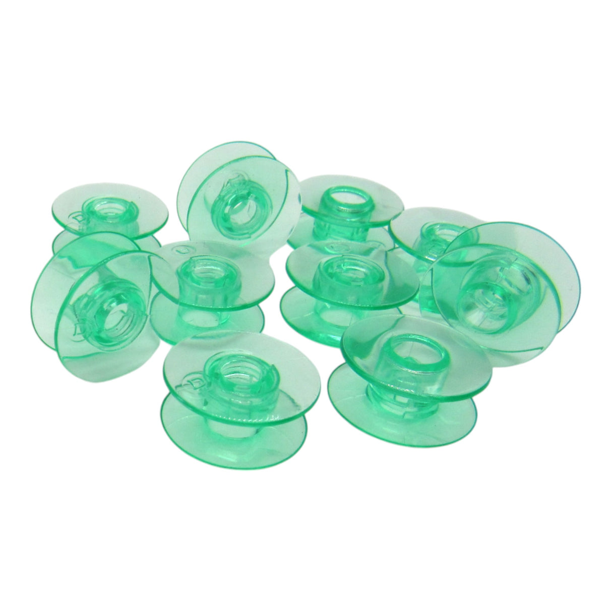 10 Plastic Green Economy Bobbins- Viking Part # 4123078-G - Central Michigan Sewing Supplies