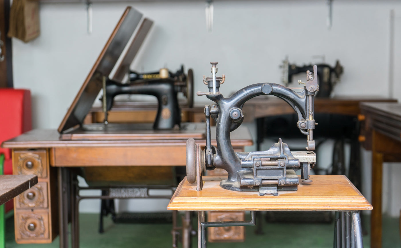 sewing machine on a desk