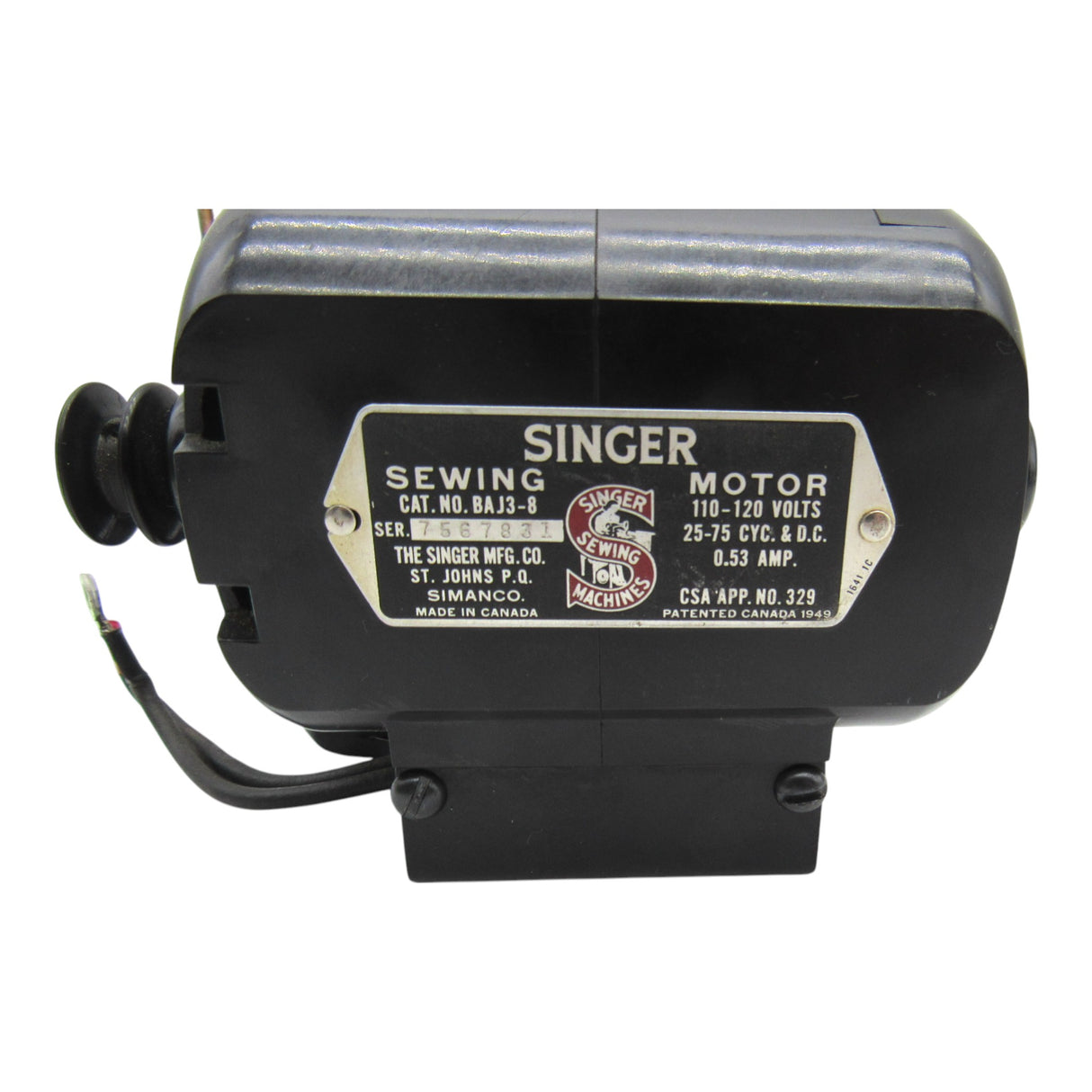 Vintage Original Singer Motor BAJ3-8 - Central Michigan Sewing Supplies