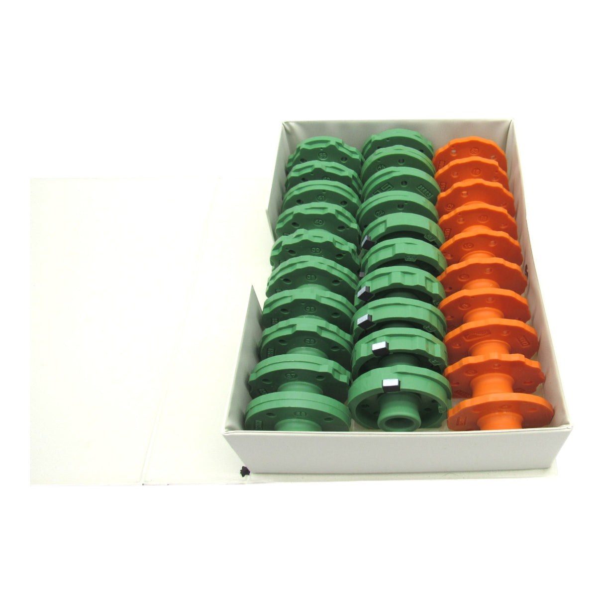 Vintage Kenmore Model 158.1980 Pattern Cams Set - 30pc Green & Orange with Magnetic Cams - Central Michigan Sewing Supplies