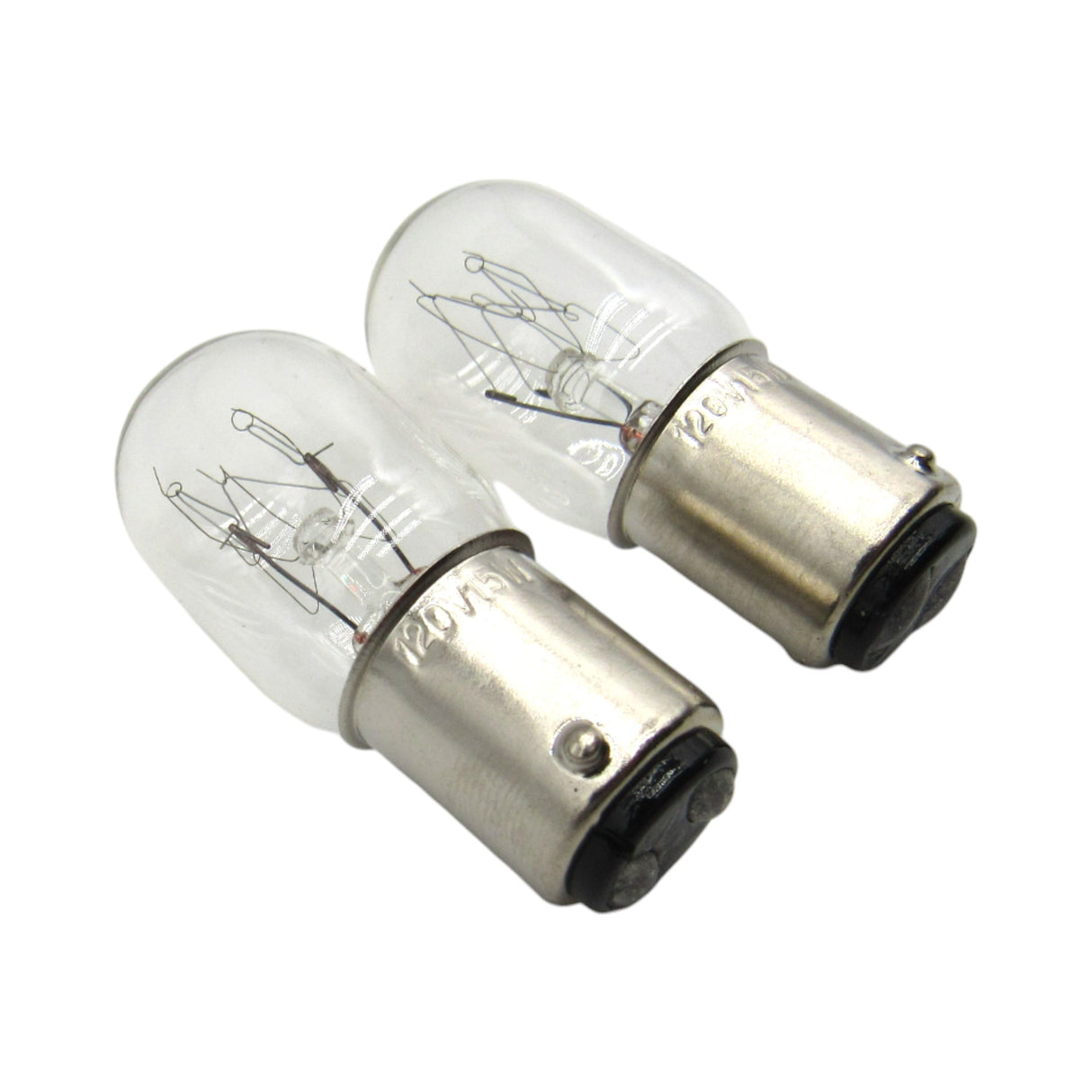 Light Bulb 15 watt, 5/8'' Base, Small Glass, Push in Style - Part # 4PCW - Central Michigan Sewing Supplies