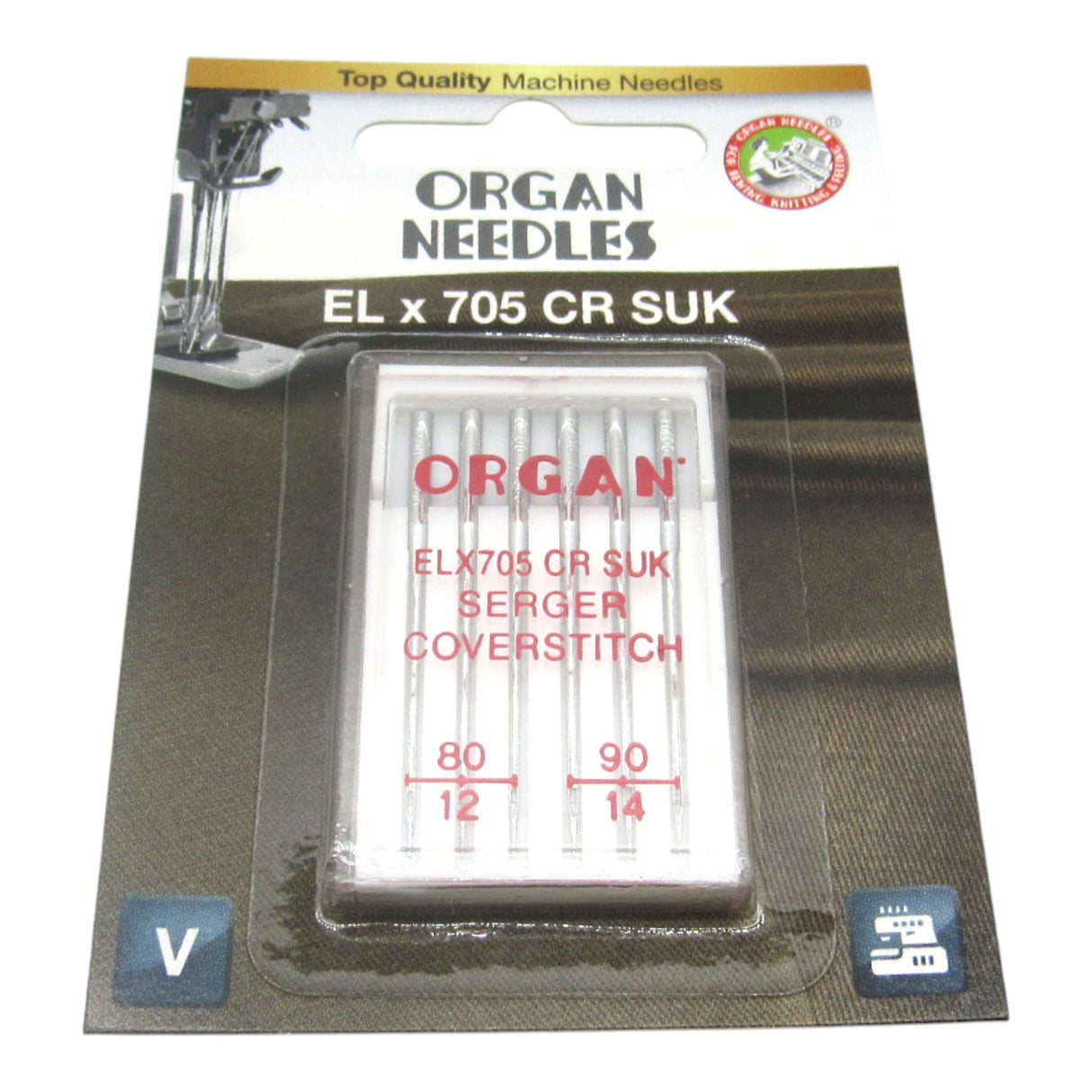 Organ ELx705 CR Chromium Serger Needles - Overlock & Cover Stitch