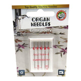 Organ 15x1 ST Embroidery Sewing Machine Needles - Universal Fit (5-Pack)