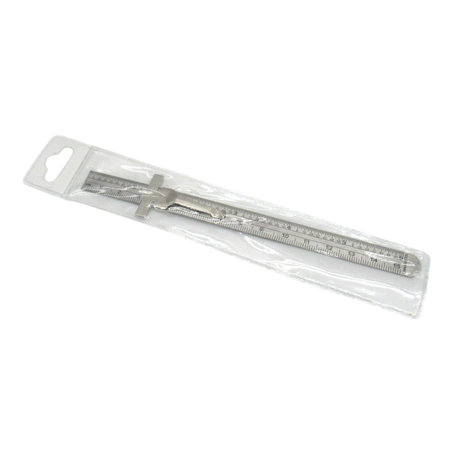 Metric 6" Steel Ruler with Pocket Clip - Part #301ME - Central Michigan Sewing Supplies