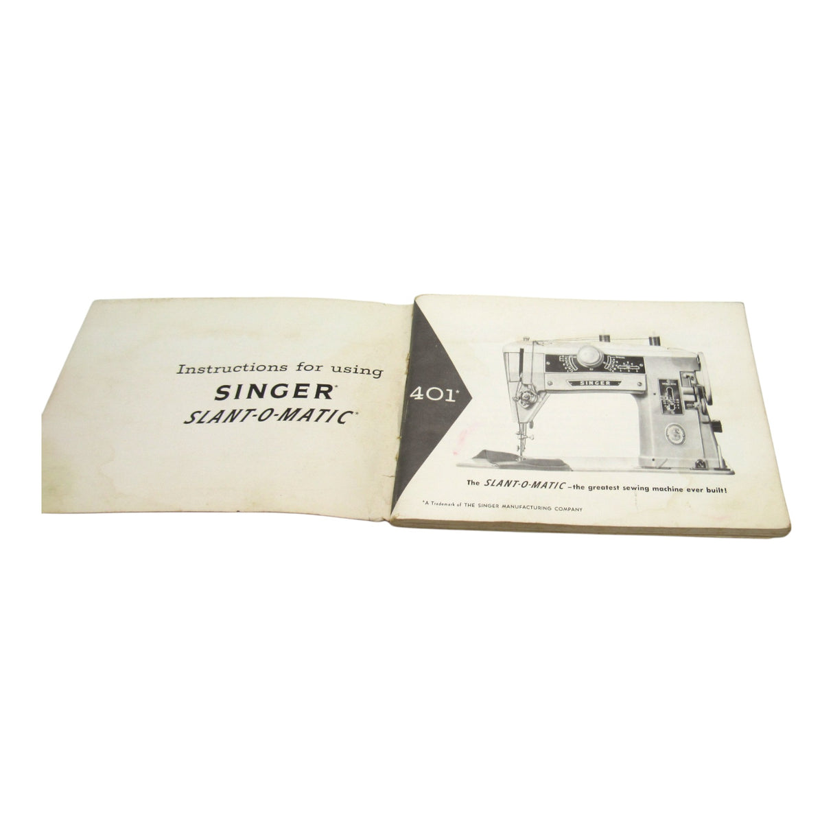 Original Singer Sewing Machine Model 401A Instruction Manual - Central Michigan Sewing Supplies