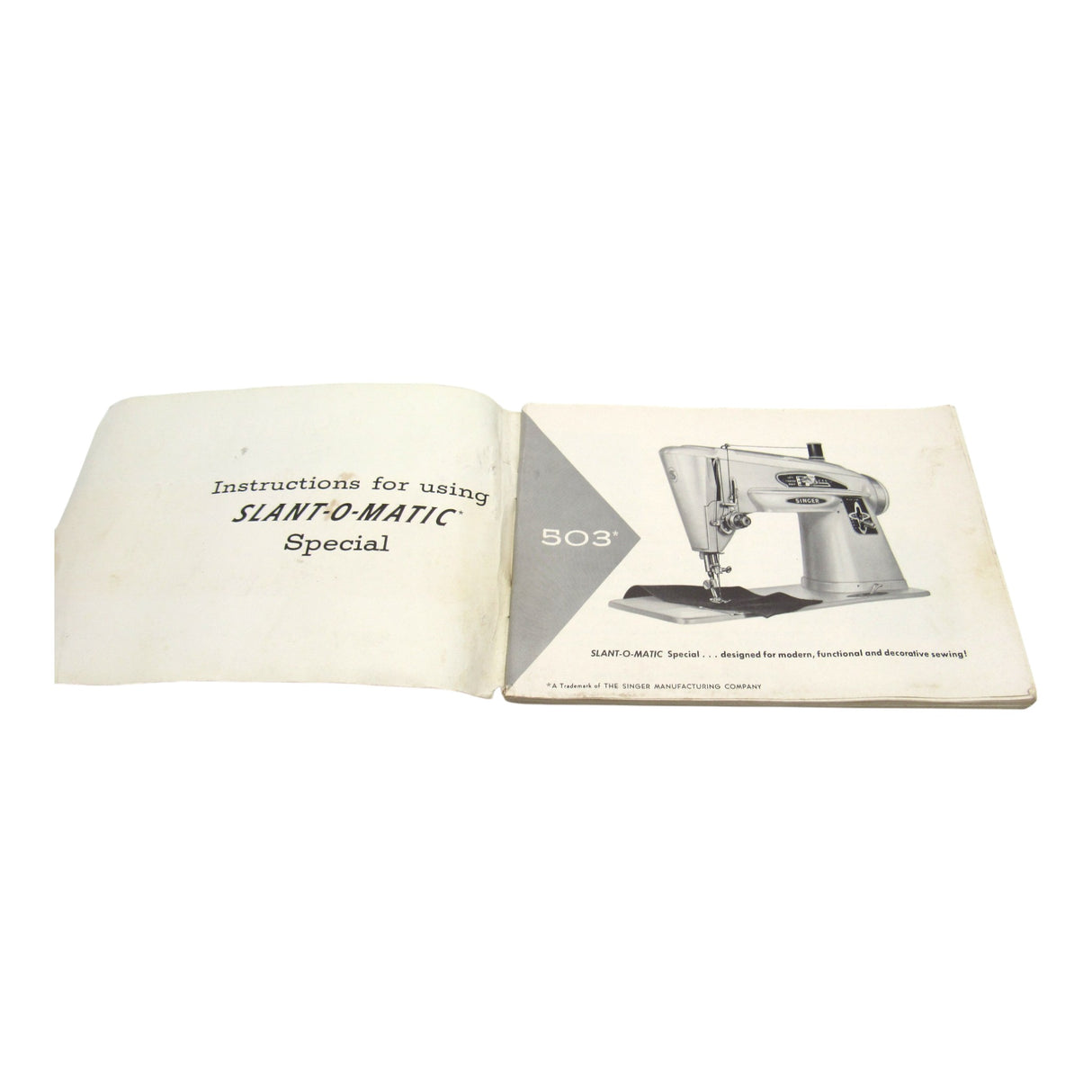 Original Singer Sewing machine Model 503 Instruction Manual - Central Michigan Sewing Supplies