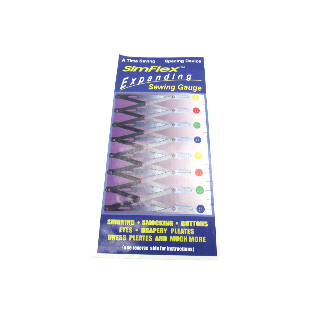SimFlex Expanding Sewing Gauge Shirring, Smocking, Buttons, Pleats - Central Michigan Sewing Supplies
