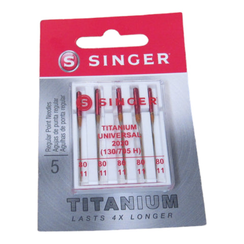 Sewing Machine Needles - Singer Brand Red #2020T - Titanium Point 5 pack