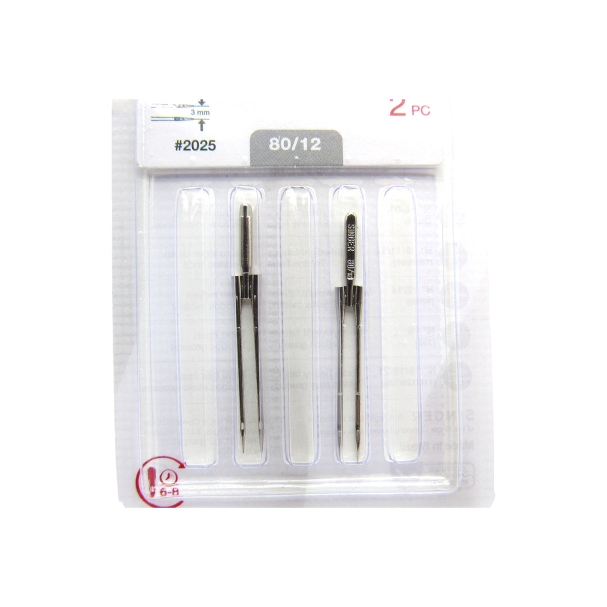 Sewing Machine Twin Needles - Singer Brand 3 mm Wide - Size 12 or 14 - Central Michigan Sewing Supplies