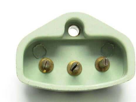 Original Bakelite Receptacle 3 Pin Green - Fits Singer Models 15-125, 319 - Central Michigan Sewing Supplies