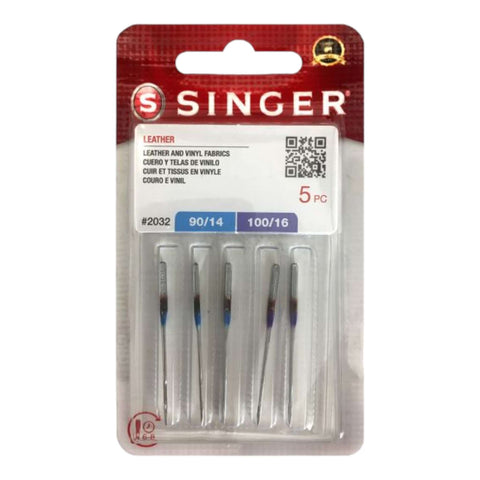 Sewing Machine Leather Needles - Singer Brand Red #2032 - Leather Point 5 pack