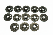 Sewing machine bobbins with white background