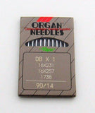 Organ Industrial Sewing Machine Needles STANDARD POINT 16x257, 16x231, DBx1, 16x95 Available in Size 10, 12, 14, 16, 18, 19, 20, 21, 22