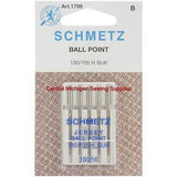 Schmetz Sewing Machine Needles Jersey Ball Point 15x1 Available in size 10, 12, 14, 16, and assortment pack - Central Michigan Sewing Supplies